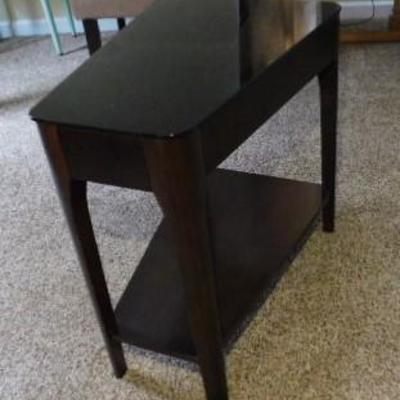 Stylish Mahogany Contemporary Side Table Tapered Design (Glass Top)