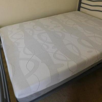 Queen Metal Tube Frame Bed with Memory Foam Mattress