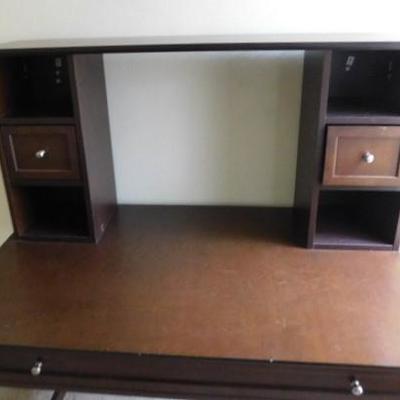 Open Wood Desk with Top Hutch 42