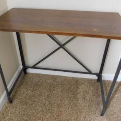 Industrial Metal Frame Work  Table with Walnut Wood Top 36