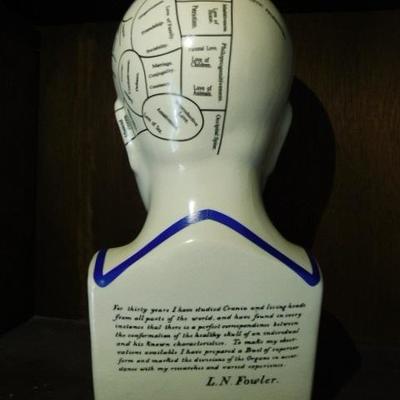 Ceramic Phrenology Head by L.N. Fowler 12