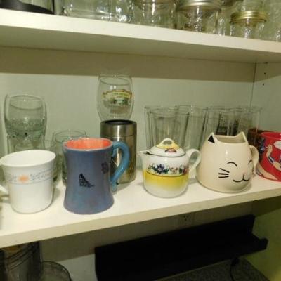 Kitchen Cabinet Items of Dish and Glassware (See All Pics)