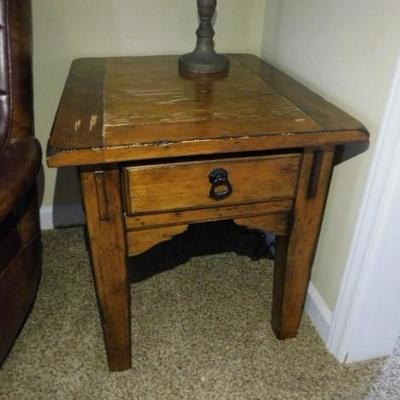 Solid Wood Mission Style Side Table with Drawer By Vineyard 22