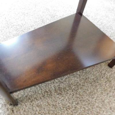 Stylish Mahogany Contemporary Side Table Tapered Design (Glass Top)