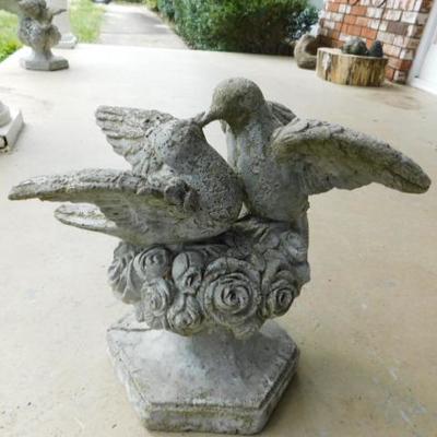 Unit #1:  Kissing Doves Concrete Garden Statuette 14