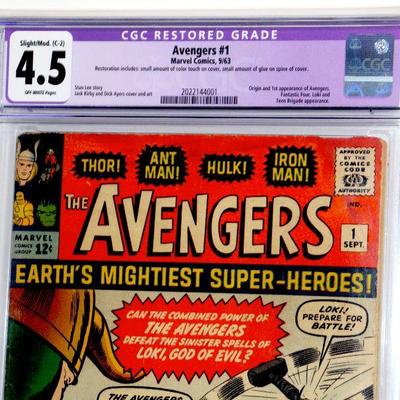 AVENGERS #1 CGC 4.5 Marvel Comics 9/1963 Avengers 1st app & Origin RARE