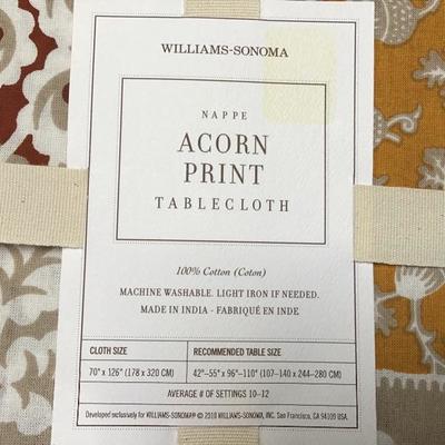 Williams Sonoma Acorn print tablecloth