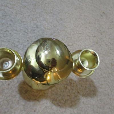 Gold Tone Vintage Snowman Candle Holder 5 1/2 