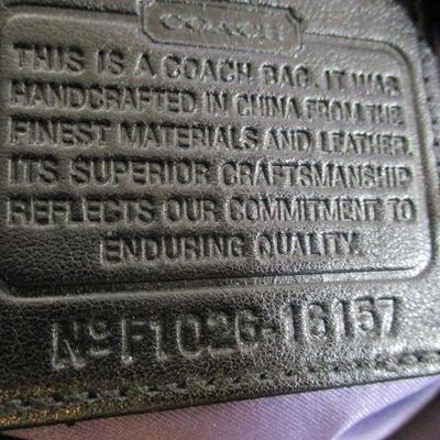 Med/Large Black Leather Coach Handbag Est 1941