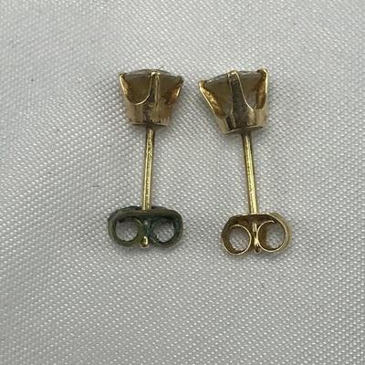 Lot 64 - 14K Stamped Diamond Earring Studs