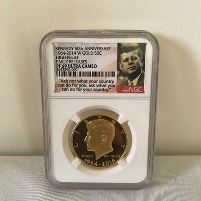 Lot 24 - Graded and Certified Kennedy Gold Half Dollar