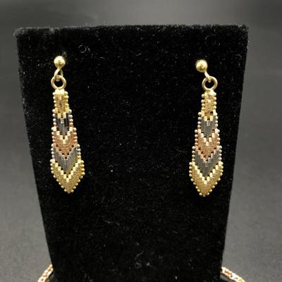 Lot 52 - Earrings and Matching Bracelet Marked 925