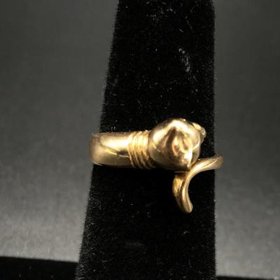 Lot 54 - Two Gold Cat Rings