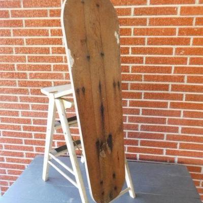 Vintage Pine Wood Step Stool Ironing Board 