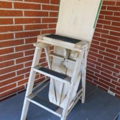 Vintage Pine Wood Step Stool Ironing Board 