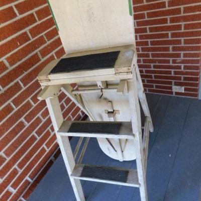 Vintage Pine Wood Step Stool Ironing Board 