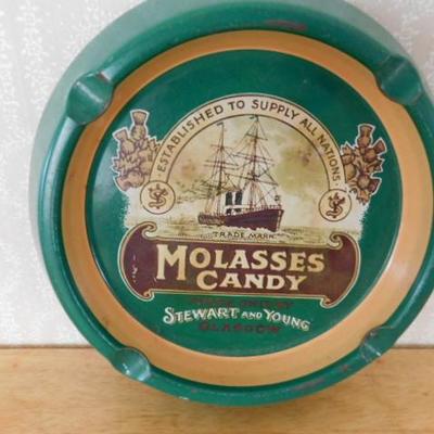 Vintage Metal Stewart & Young Molasses Candy Ash Tray Case Manufacturing