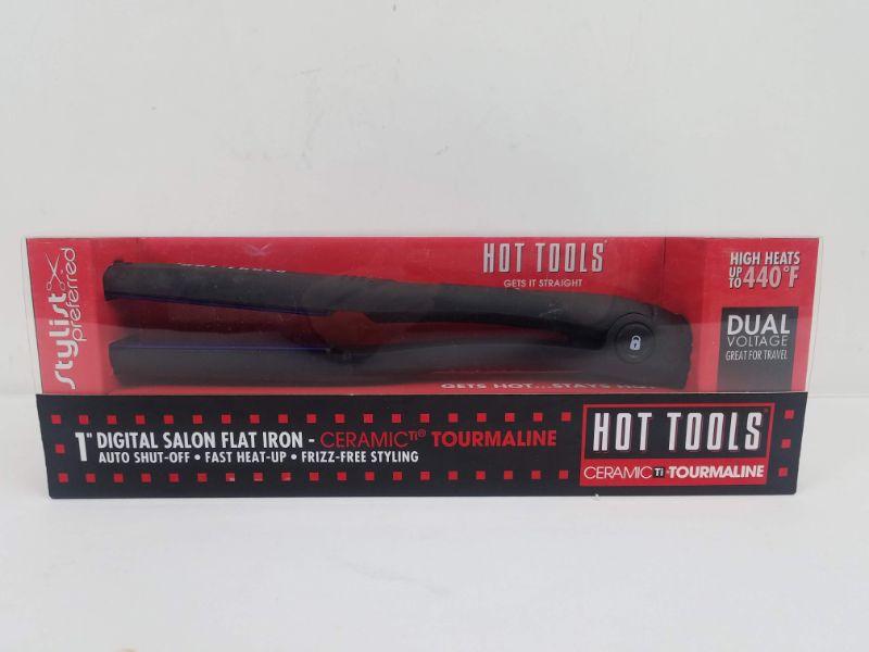 Hot Tools 1" Digital Salon Flat Iron with Auto Shut Off & Dual Voltage