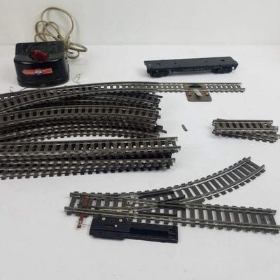 Vintage S Scale Train Rail Lot B: 24 Piece Lot + Connector Pieces & Other Misc