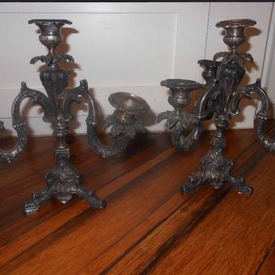 Sterling antique candle holders 