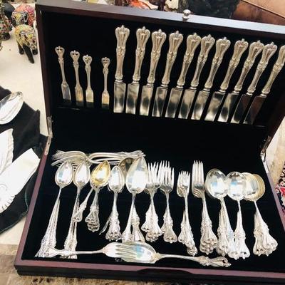 Sterling silver serving set with case
