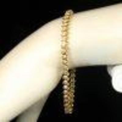 ROUND BRILLIANT NATURAL 2.75ctw DIAMOND 14K GOLD â€œSâ€ LINK LINE TENNIS BRACELET