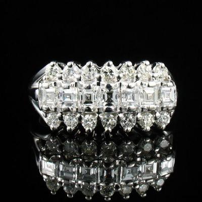 ART DECO VINTAGE CARRE CUT NATURAL .98ctw DIAMOND