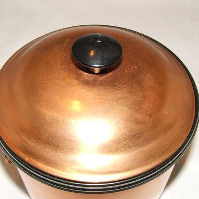 Vintage Coppercraft Guild Copper Ice Bucket With Brass Handles & Ice Tongs  