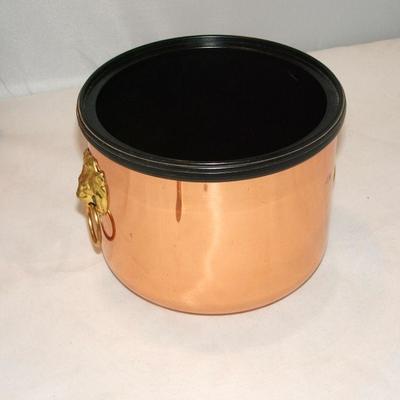 Vintage Coppercraft Guild Copper Ice Bucket With Brass Handles & Ice Tongs  