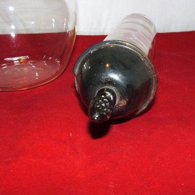 Vintage Corning Water/Wine Decanter With Silver Plate 