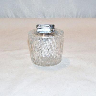 Vintage Lead Crystal & Chrome Table Lighter By Colibri - Collectors Item  
