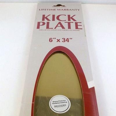 Brainerd Solid Brass Kick Plate  6" x 34"