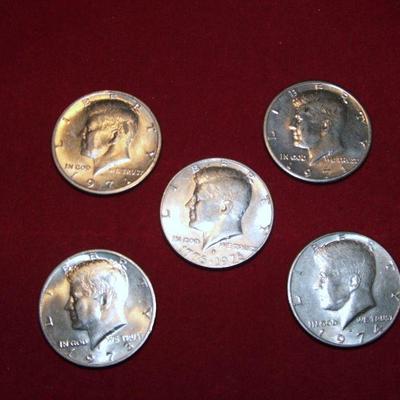 Kennedy Half Dollars  Lot of 5