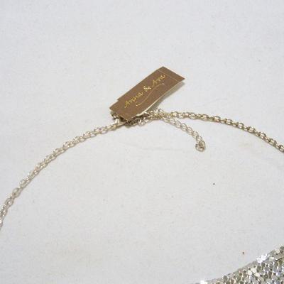 Anna & Ava Silver Mesh/Chain Mail Style Necklace & Matching Dangle Earrings