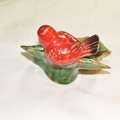 Dennis East Christmas Cardinal Accent Dish Beautiful Red, Green & White Colors
