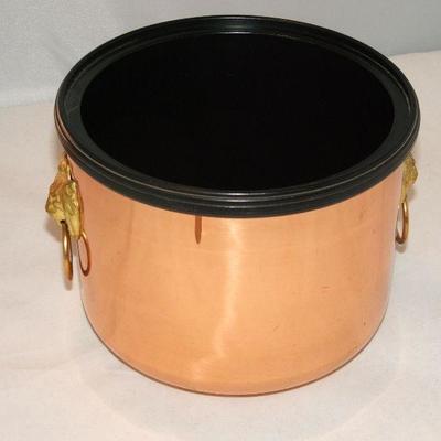 Vintage Coppercraft Guild Copper Ice Bucket With Brass Handles & Ice Tongs  