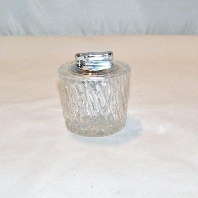 Vintage Lead Crystal & Chrome Table Lighter By Colibri - Collectors Item  