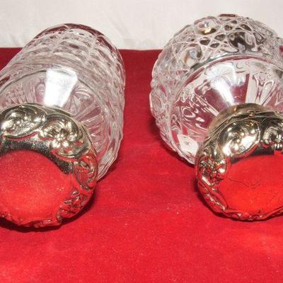 Shannon Lead Crystal Perfume Bottle, Godinger Silver Plated Lid 