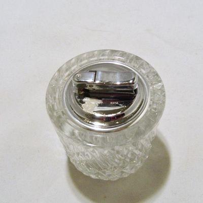 Vintage Lead Crystal & Chrome Table Lighter By Colibri - Collectors Item  
