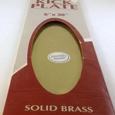 Brainerd Solid Brass Kick Plate  6" x 30"