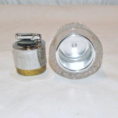 Vintage Lead Crystal & Chrome Table Lighter By Colibri - Collectors Item  