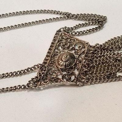 Long double fringe vintage necklace
