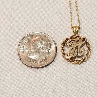 14k Initial pendant
