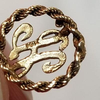 14k Initial pendant