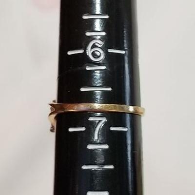 14k Amethyst and diamond ring. Inv# 3