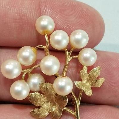 14k pearl brooch