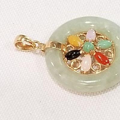 14k Gemstone pendant