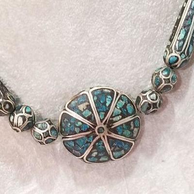 Vintage inlaid necklace