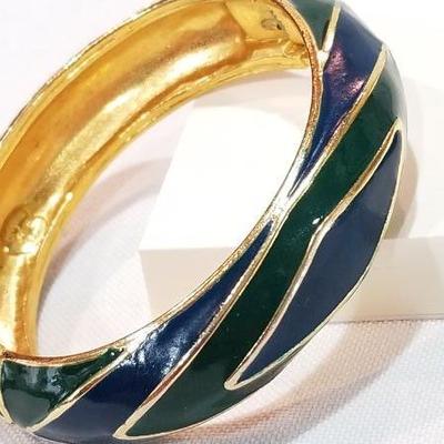 Enameled bangle bracelet
