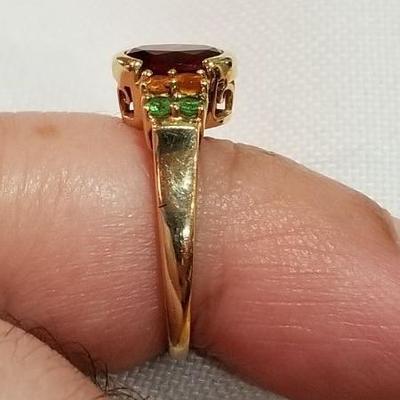 14k yellow gold, 3.2 grams gemstone ring